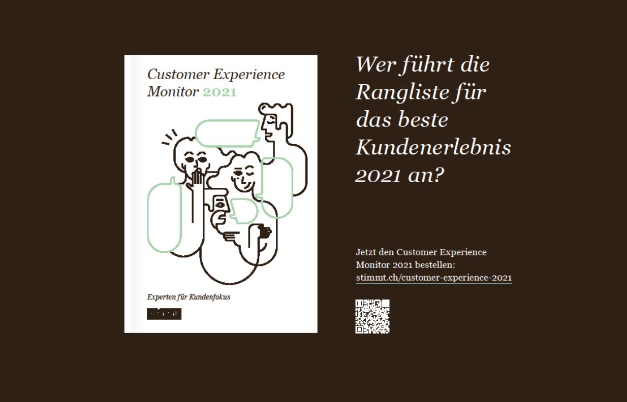Stetig bessere Kundenerlebnisse in der Schweiz, CX Monitor 2021