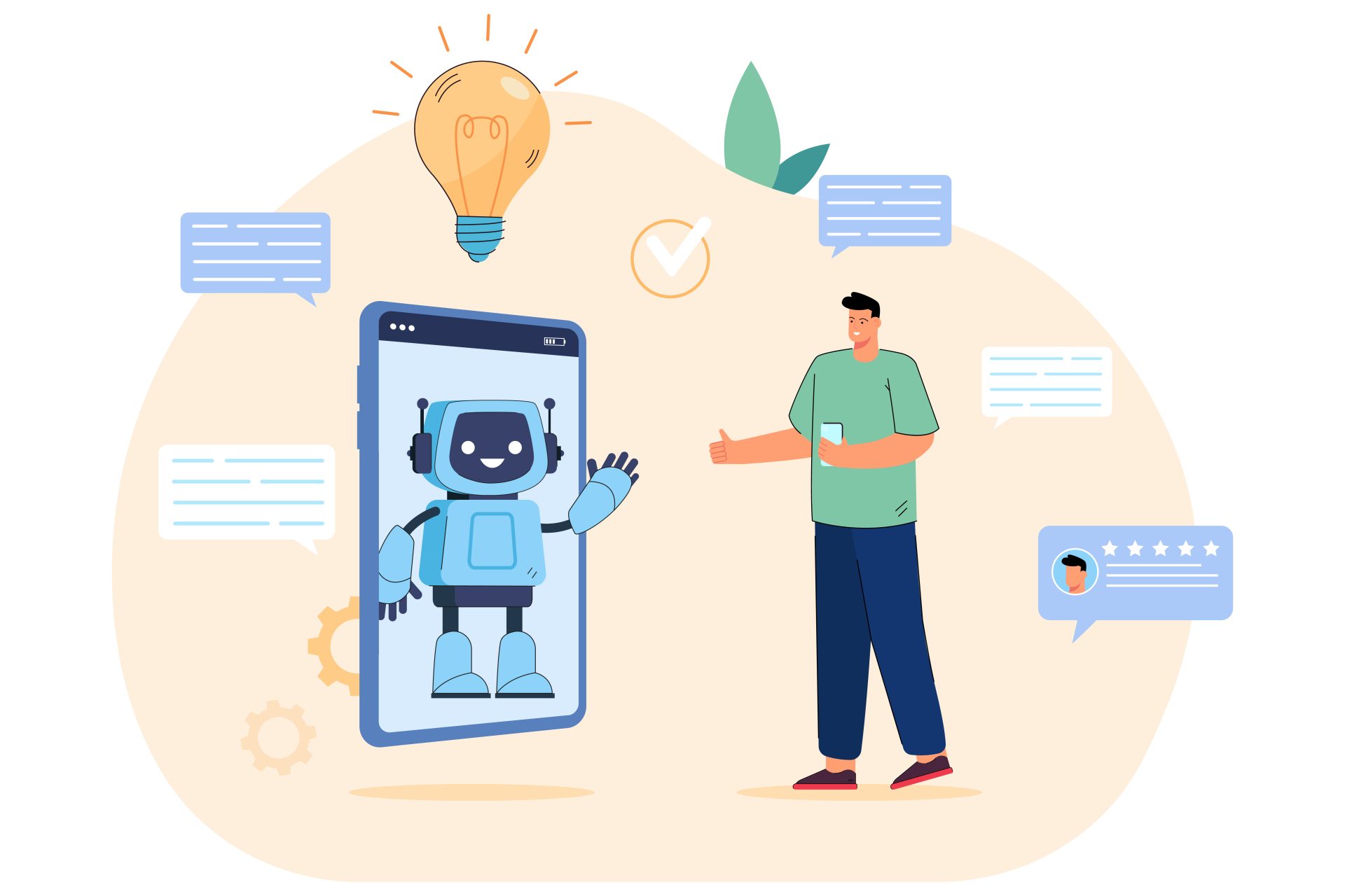 Das Beste aus beiden KI Welten kombiniert - Generative AI und Conversational AI ergänzen sich, Spitch, Bild von pch.vector auf Freepik